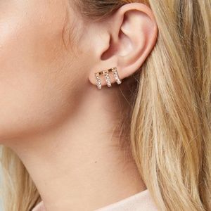 bebe tripple bar crawler earring